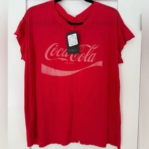 Coca-Cola Graphic Tee Red Vintage Style – Size L NWT Free People